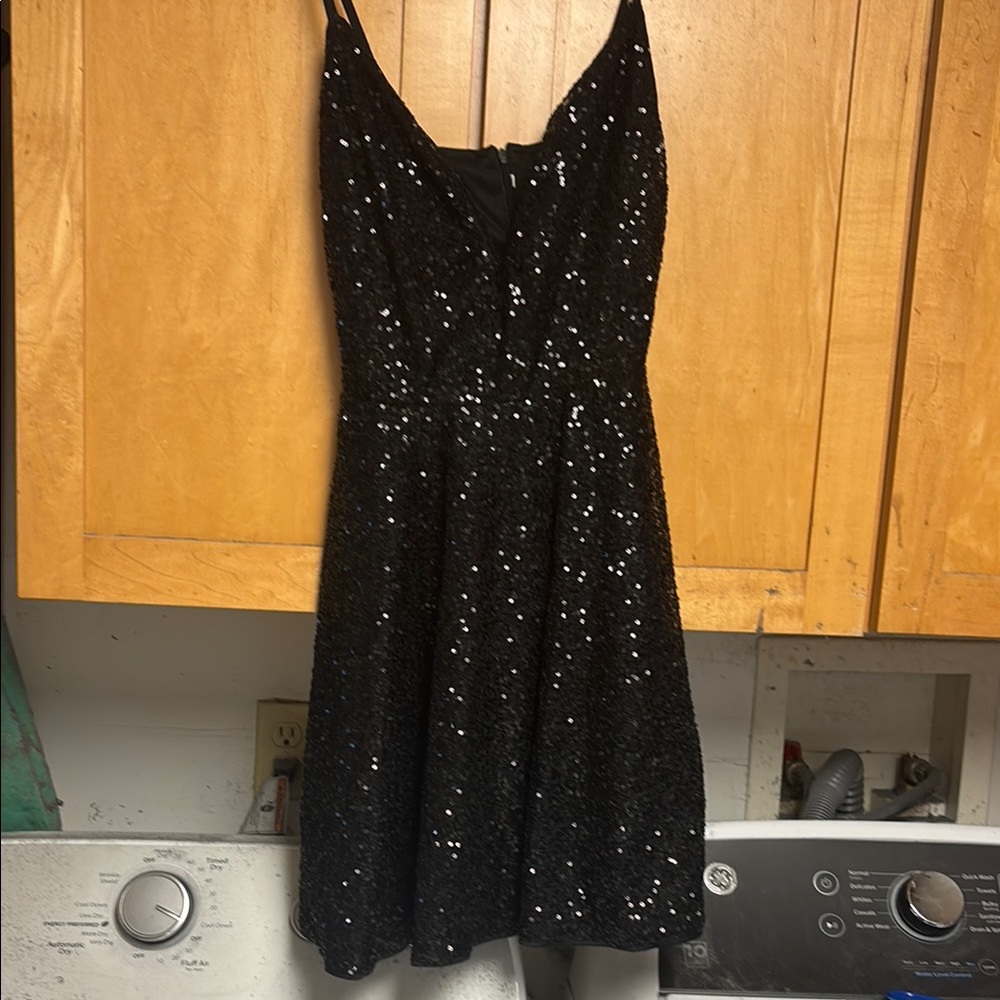 Elegant Black Sequin Dress